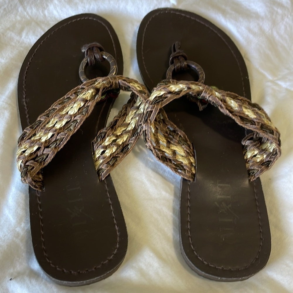 MIXIT Boho Woven|Beaded Flip Flop|Sandal Size 8 - Picture 3 of 6